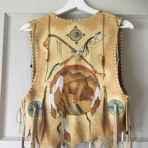 Leather Native American Indian Vest